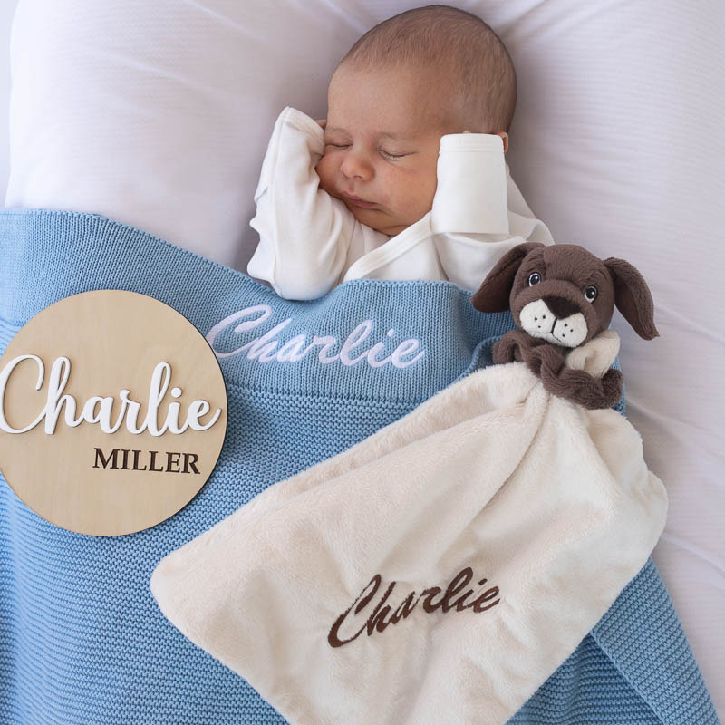 Baby Boy Blanket, Comforter, Disc personalised gift.
