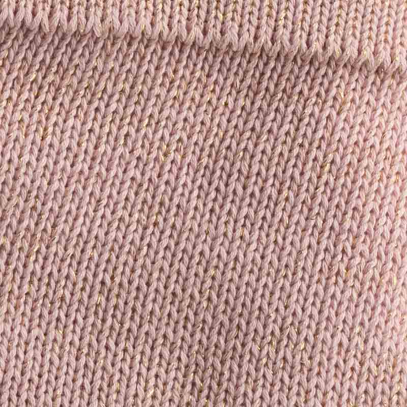 Gold And Pink Knitted Blanket Close Up Look