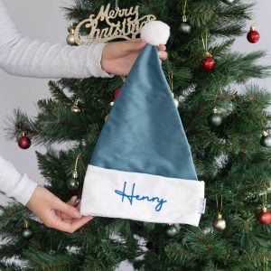 Personalised Sky Blue Christmas Baby Hat Henry