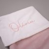 Light Pink Christmas Baby Stocking Close Up