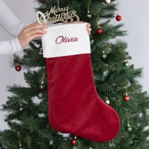 Personalised Burgundy Christmas Stocking Olivia