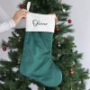 Personalised Pine Green Christmas Stocking Oliver