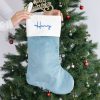 Personalised Sky Blue Christmas Stocking Henry
