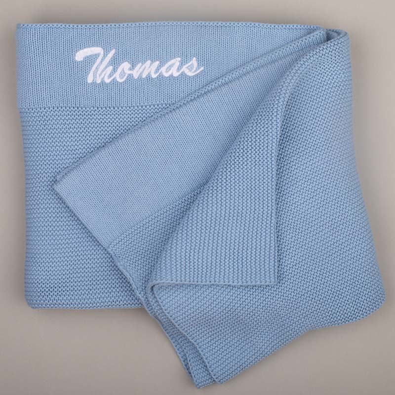 Blue Baby Knitted Blanket Blue Baby Knitted Blanket