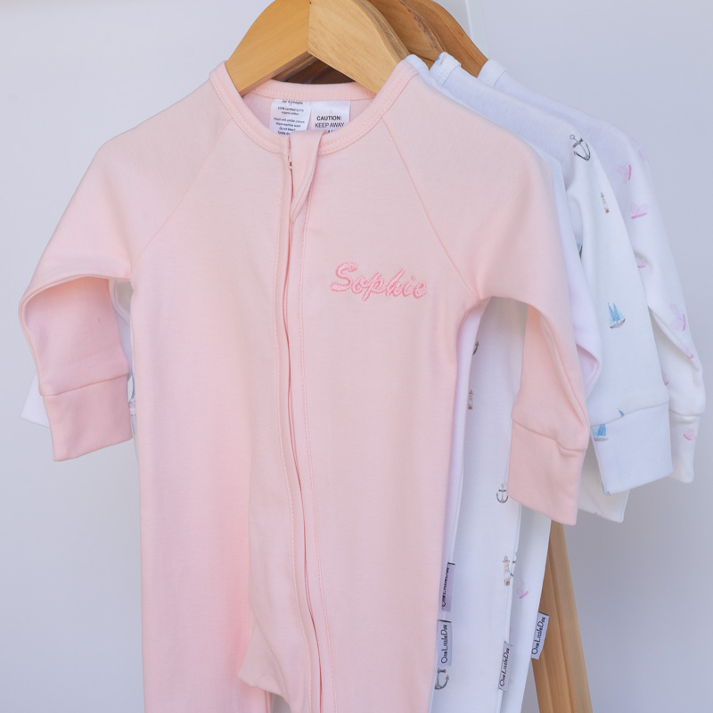 Organic Cotton Pink Zip Onesie Sophie Organic Cotton Pink Zip Onesie Sophie