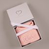 Pink Scallop Long Sleeve Baby Romper Gift Box Personalised pink knit baby romper with pink name embroidery presented in a One Little Day gift box
