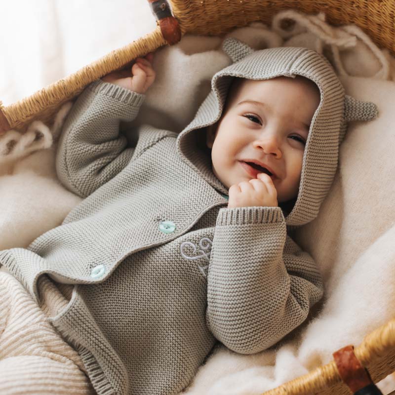 Sage Green Cardigan. Initial