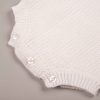 White Long Sleeve Baby Boy Romper Close Up Bottom White Long Sleeve Baby Boy Romper Close Up Bottom