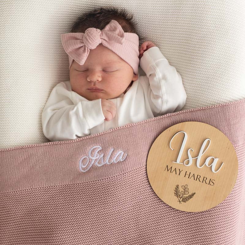 Blush Pink Blanket & Name Disc.