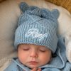 Blue Personalised Diamond Baby Beanie Sleeping Blue Personalised Diamond Baby Beanie Sleeping Baby