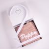 Blush Pink Long Sleeve Frill Baby Romper Gift Box Personalised blush pink chunky knit long sleeve frilly baby romper with white embroidered name presented in a One Little Day gift box