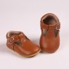 Brown Tbar Baby Shoes Close Up Brown Tbar Baby Shoes Close Up