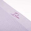 Lavender Mottled Knitted Baby Blanket Close Up Personalised lavender mottled knit baby blanket with purple name embroidery on ribbed border
